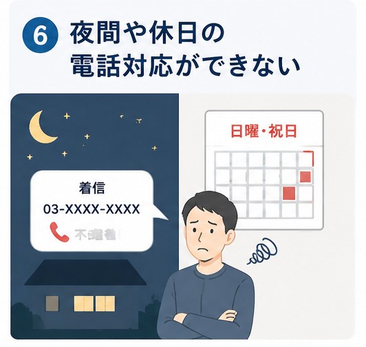 夜間や休日の電話対応ができない